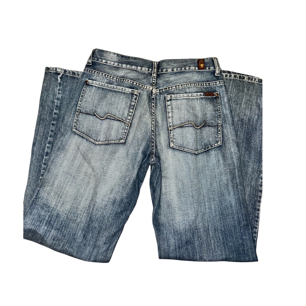 SEVEN FOR ALL MANKIND Denim Jeans Women Blue Wash Straight Leg Size 32 - Picture 4 of 4